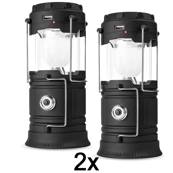 2x Solarna Lampa Kempingowa + Latarka | CAMPGLO