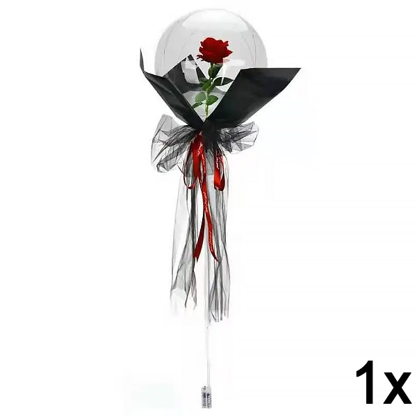 1x LED-owy balon z różą na niezapomniane chwile | LOVEBALLOON