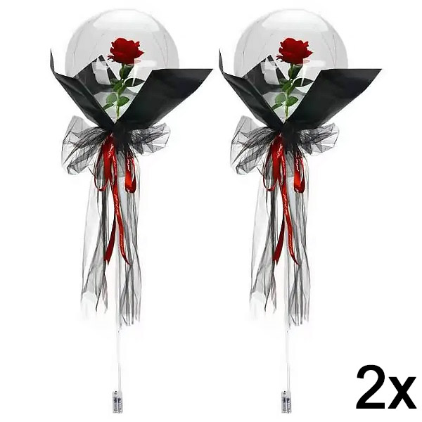 2x LED-owy balon z różą na niezapomniane chwile | LOVEBALLOON
