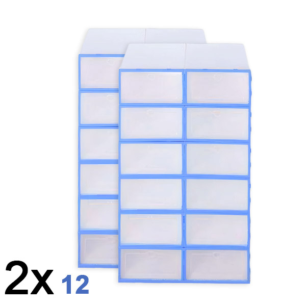 2x Plastikowe pudełko do przechowywania butów (12 sztuk) | SHOEZY