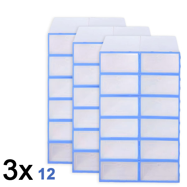3x Plastikowe pudełko do przechowywania butów (12 sztuk) | SHOEZY