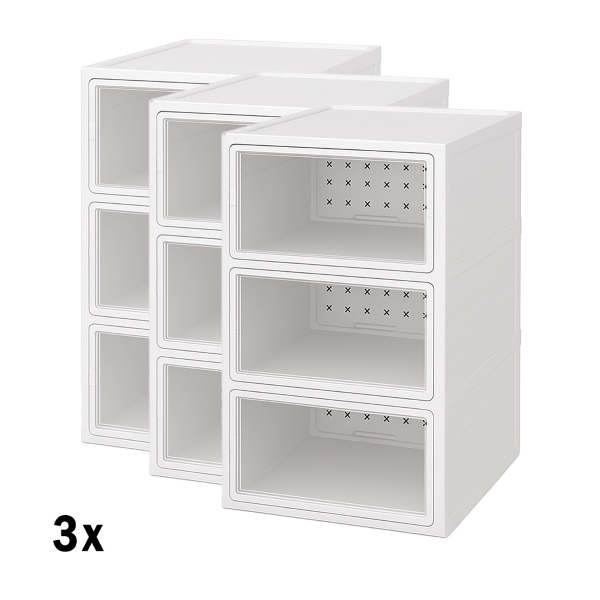 3x Składany stojak na buty z przezroczystymi drzwiami | SHOZBOX
