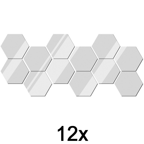1x Lustrzane naklejki ścienne (zestaw 12 sztuk) | HEXAGEM