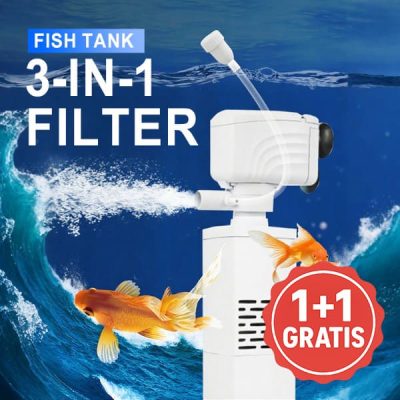 Cichy filtr akwariowy - 3 w 1, 650 L/h | FILTPRO 1+1 GRATIS
